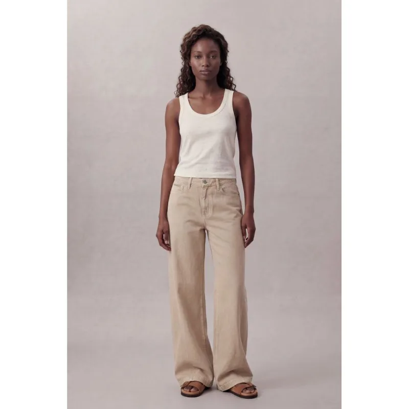 Regata Calvin Klein Jeans Feminino Malha Linho - Areia Regata Calvin Klein Jeans Feminino Malha Linho Areia p