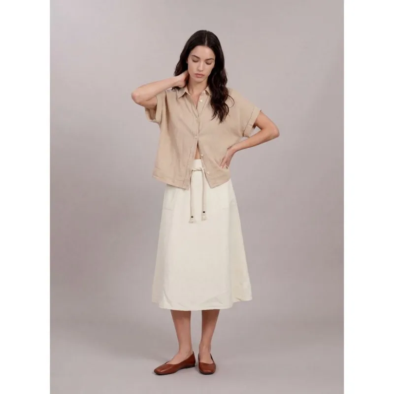 Saia Midi de Tweed de Malha - Off White Saia Midi de Tweed de Malha Off White g