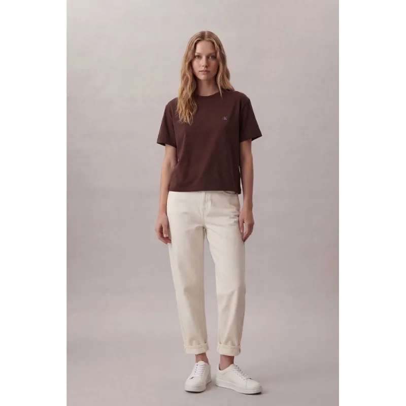 Camiseta Calvin Klein Jeans Feminino Viscolycra - Marrom Camiseta Calvin Klein Jeans Feminino Viscolycra Marrom Pp