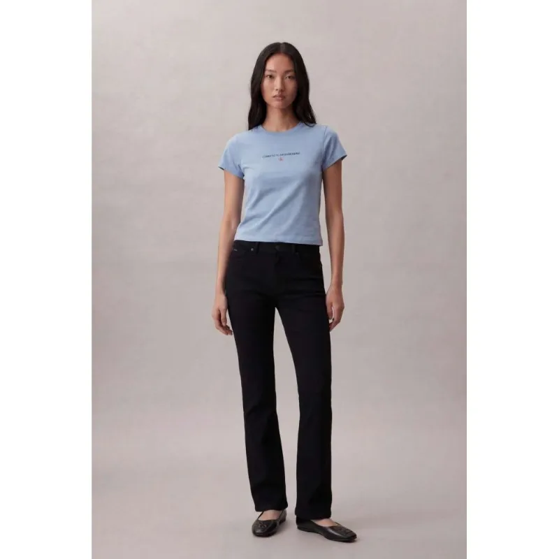 Camiseta Calvin Klein Jeans Feminino Organic Frase - Azul Claro Camiseta Calvin Klein Jeans Feminino Organic Frase Azul Claro m