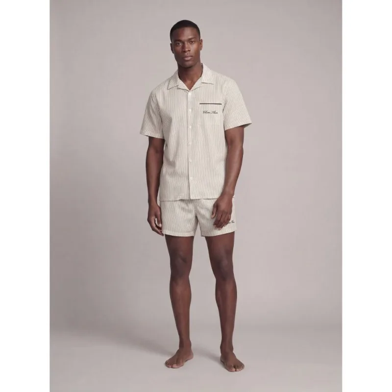 Pijama Masculino Camisa Manga Curta Botões Shorts - Caqui Medio Pijama Masculino Camisa Manga Curta Botões Shorts Caqui Medio p