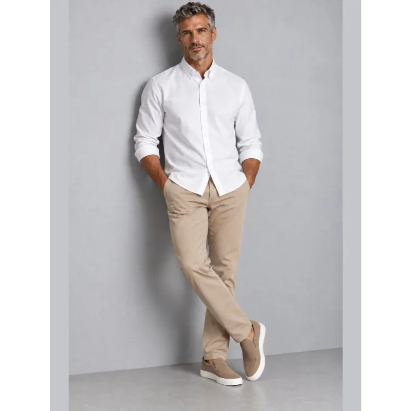 Camisa Manga Longa Regular Oxfort Stretch - Branco Camisa Manga Longa Regular Oxfort Stretch Branco 1