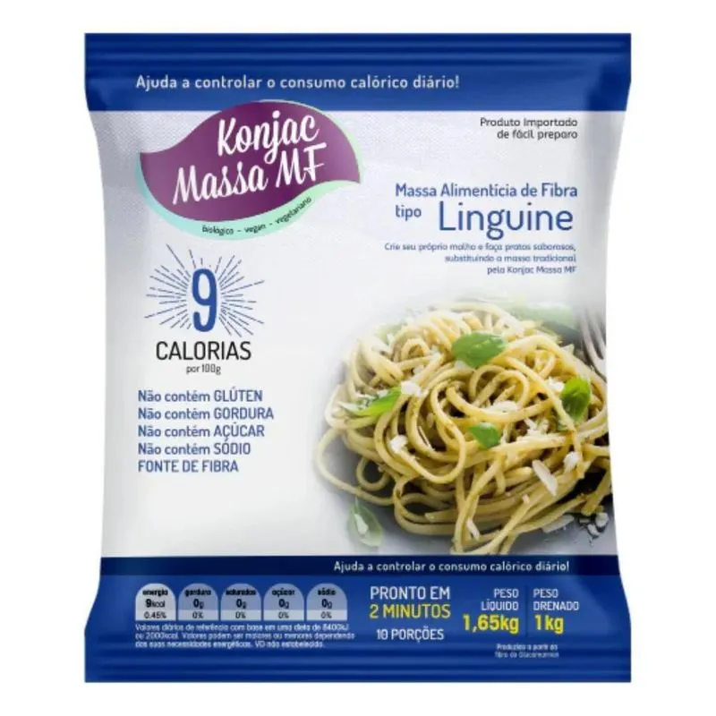 Linguine Konjac 1 Kg Massa Mf De Fibra Soluvel Sem Glúten Di