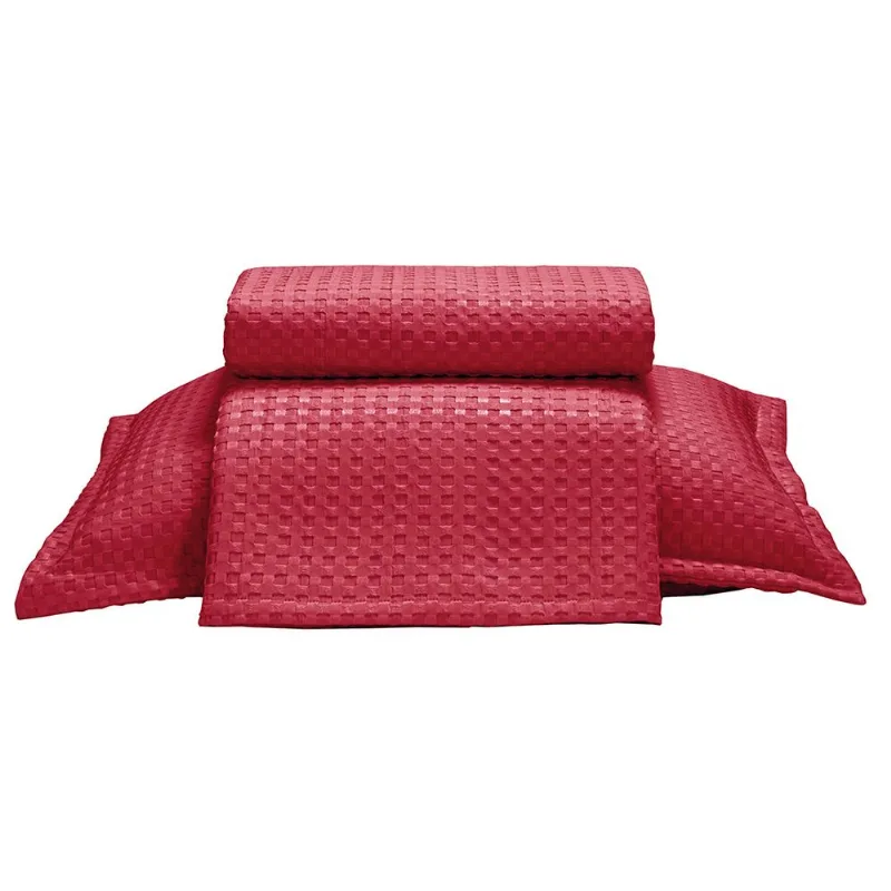 Kit Colcha Döhler Provença Solteiro Vermelho 2 peças