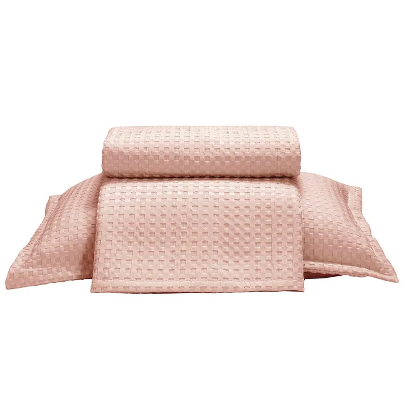 Kit Colcha Döhler Provença Solteiro Rosa Claro 2 peças