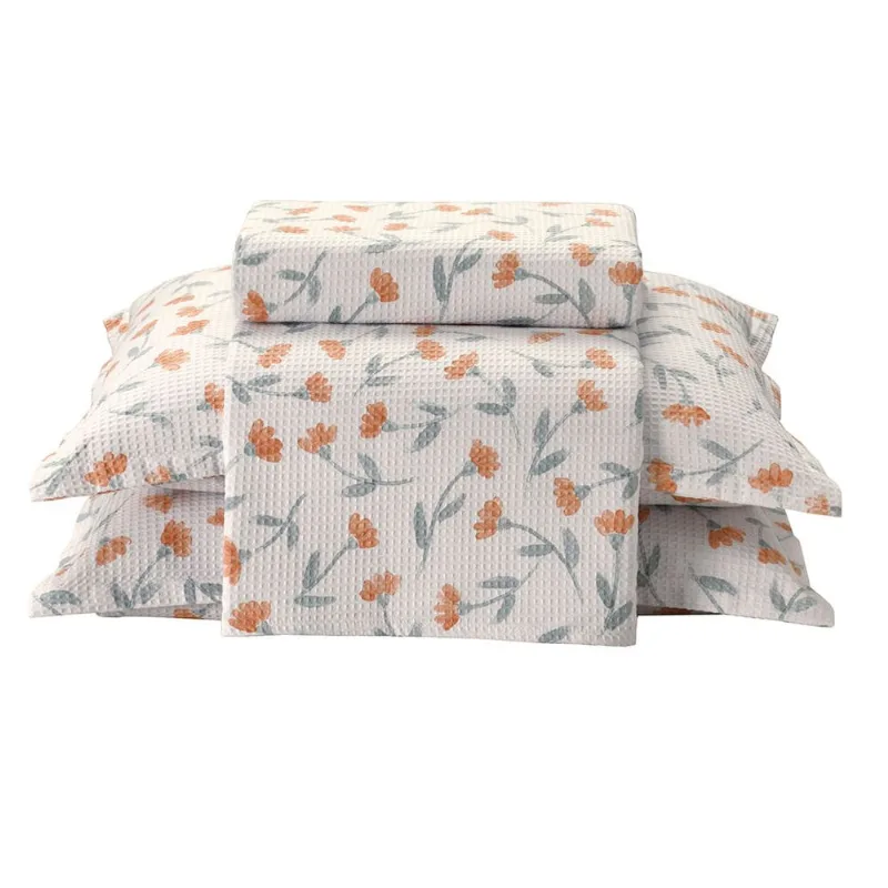 Kit Colcha Döhler Piquet Flora Casal 3 peças