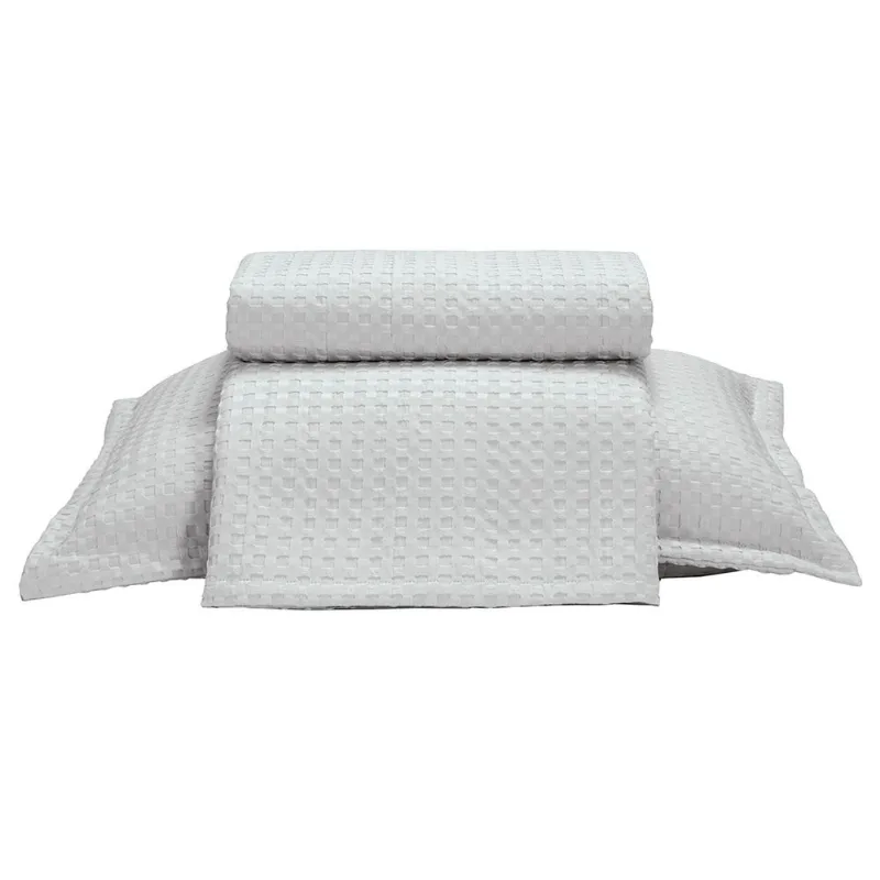 Kit Colcha Döhler Provença Solteiro Cinza 2 peças