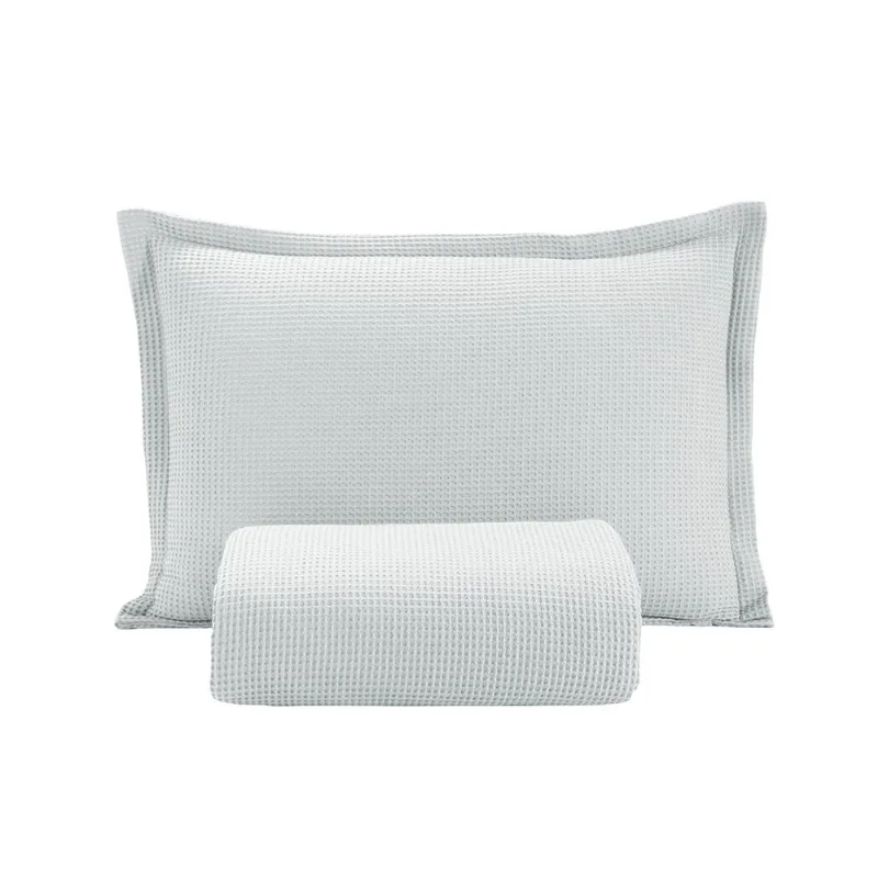 Kit Colcha Döhler Piquet Solteiro Cinza 2 Peças