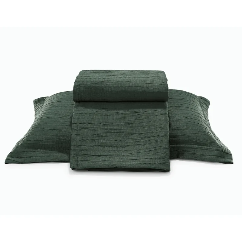 Kit Colcha Döhler Londres Solteiro Verde Escuro 2 Peças - Döhler