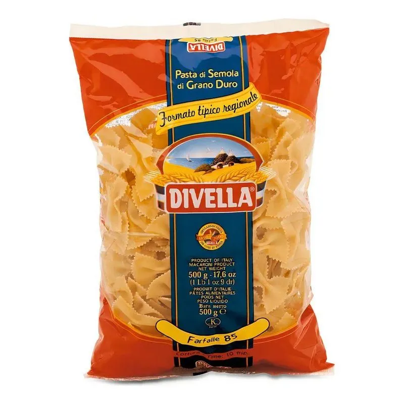 Macarrão De Trigo Grano Duro Farfalle 85 Divella Pacote 500g