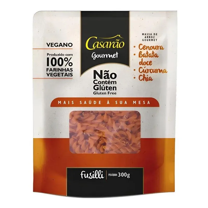 Macarrão Fusilli Casarão 300g C/cenoura Batata Doce Curcuma