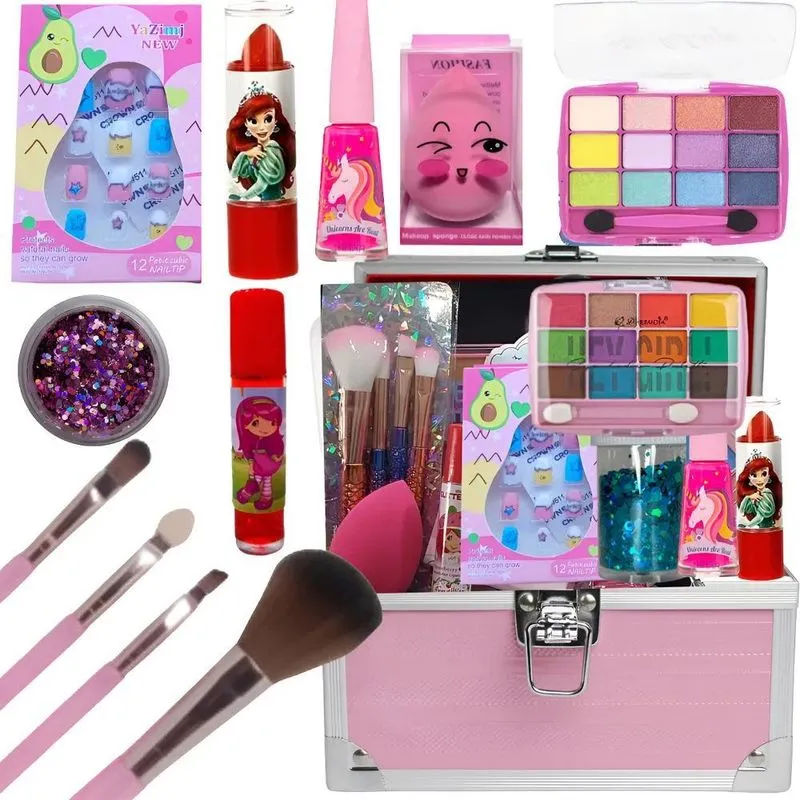 10x Maleta De Maquiagem Infantil Princesa Completa Kit Infa