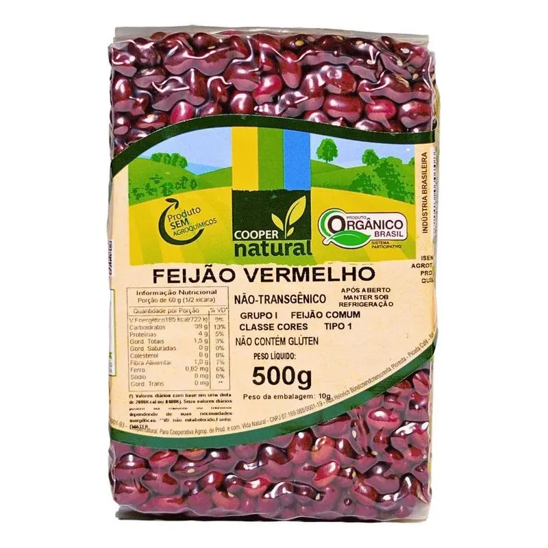 Feijão Vermelho Orgânico Coopernatural 500g