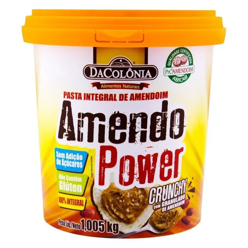 Pasta De Amendoim Crunchy Integral Dacolônia Amendo Power Po