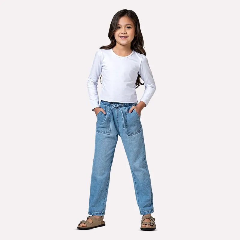 Calça Infantil Menina Jogger Mania Kids MK6468.JEANS.16