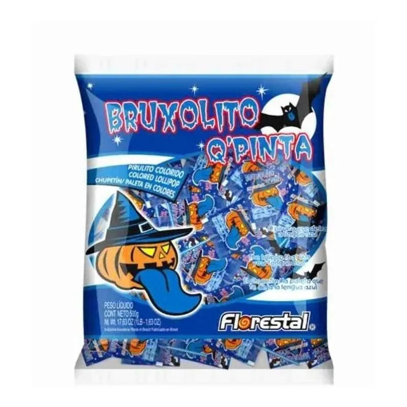 Pirulito Bruxolito Que Pinta Língua C/50un Florestal