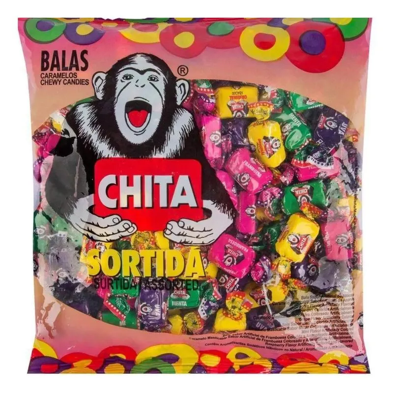 Bala Mastigável Chita Pcte 500g Sabores Sortidos