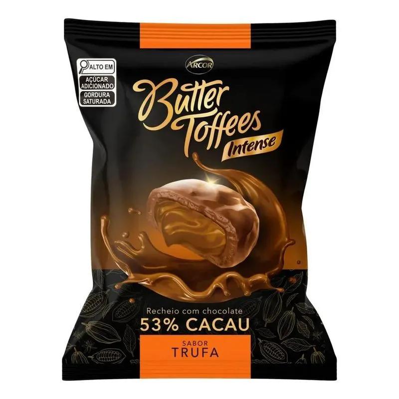 Arcor Bala Trufa Chocolate Caramelo - Cacau - Embalado - Uni