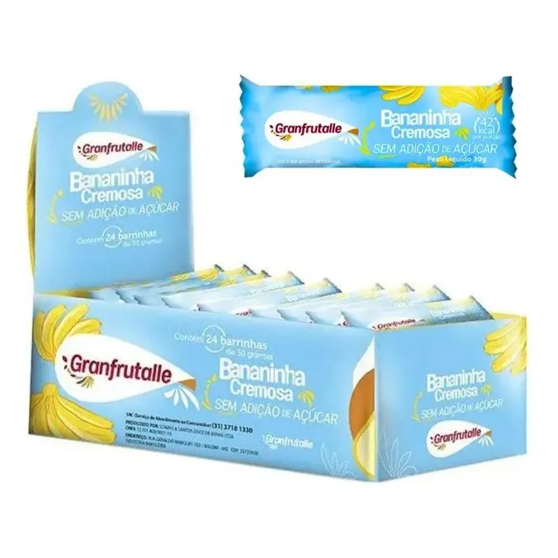 Bananinha Cremosa Zero Açúcar Granfrutalle Caixa 24 Unidades