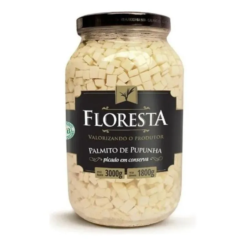 Palmito De Pupunha Picado Floresta Unidade De 1,8kg