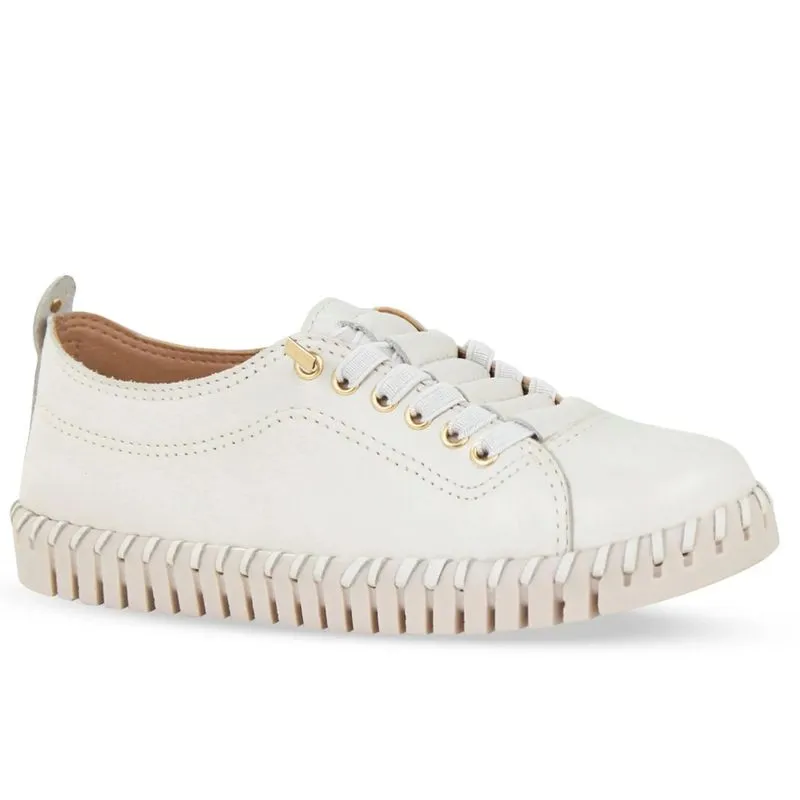 Tênis casual feminino bottero 354304 em couro ajuste por elástico