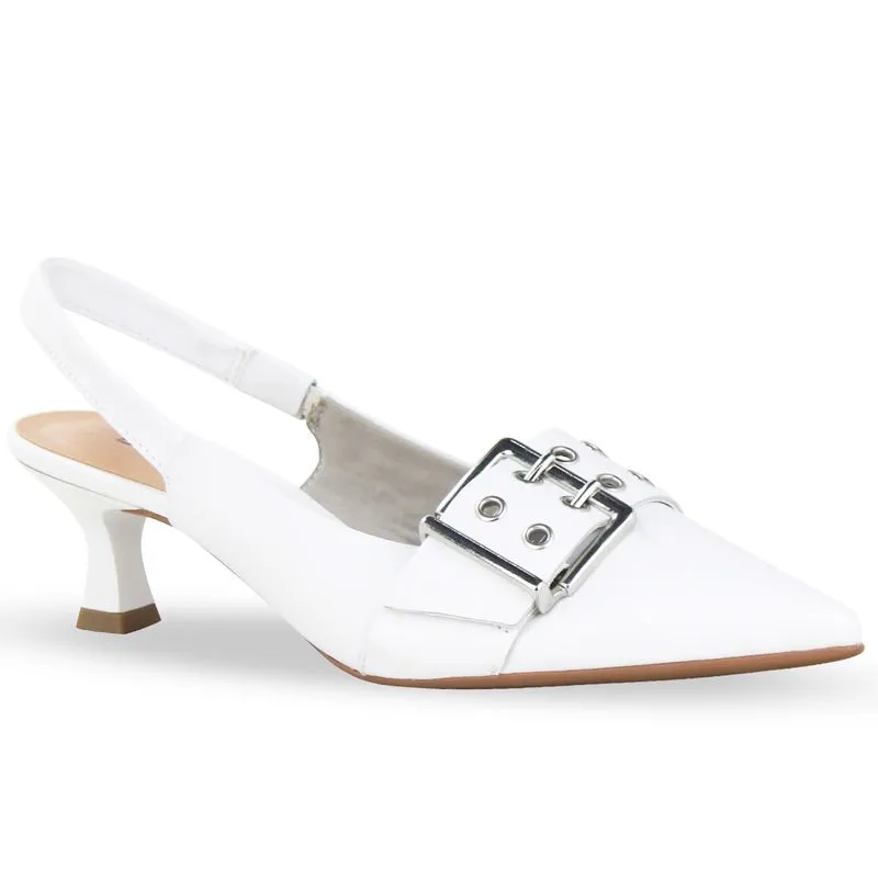 Sapato Scarpin Couro Atanado Napoli Branco 33