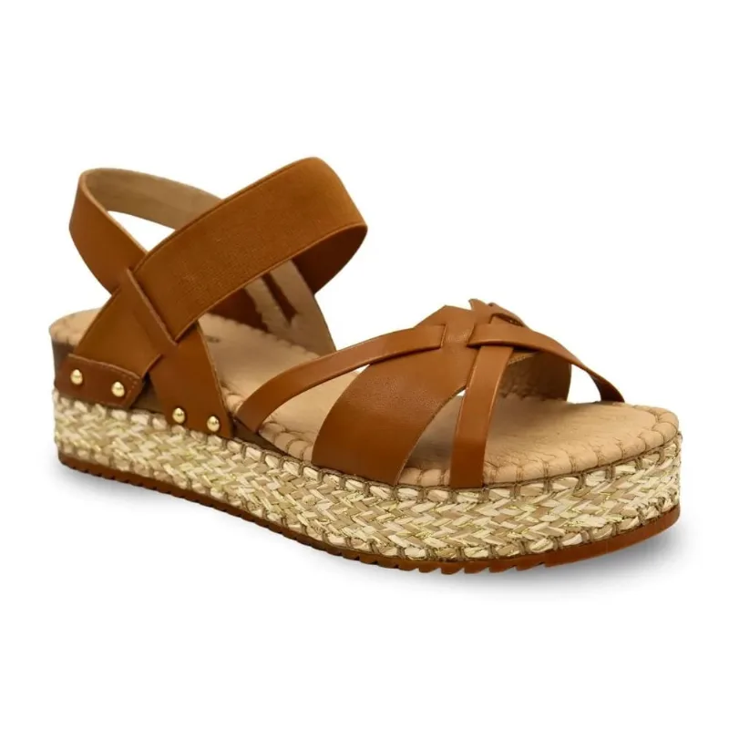 Sandália Fem Bottero Couro Flatform Marrom Caramelo 364202-4 37 / Marrom