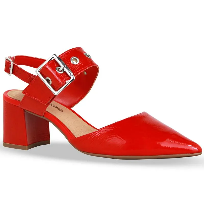 Sapato Scarpin Couro Verniz Show Vermelho 40