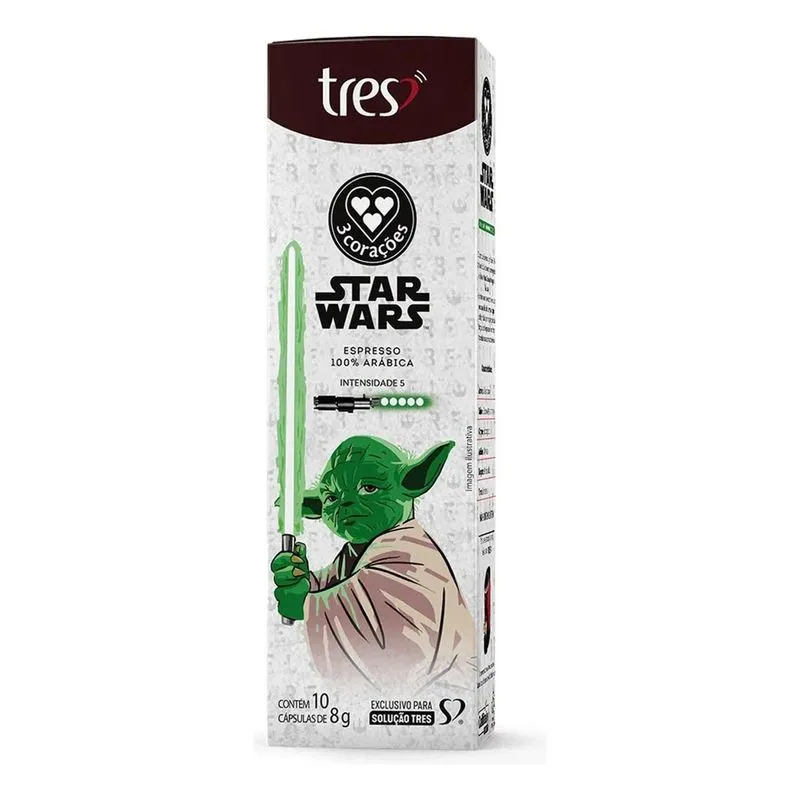 Cápsula De Café Espresso Star Wars Mestre Yoda Tres 10 Unida