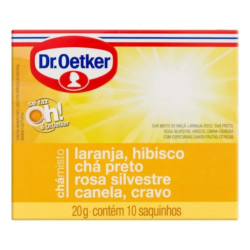 Dr. Oetker Laranja, Hibisco, Chá Preto, Rosa Silvestre, Cane