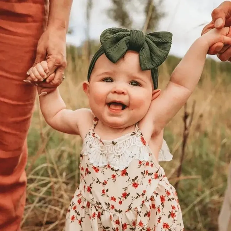 Faixa Turbante De Cabelo Infantil Confortável Verde-escuro