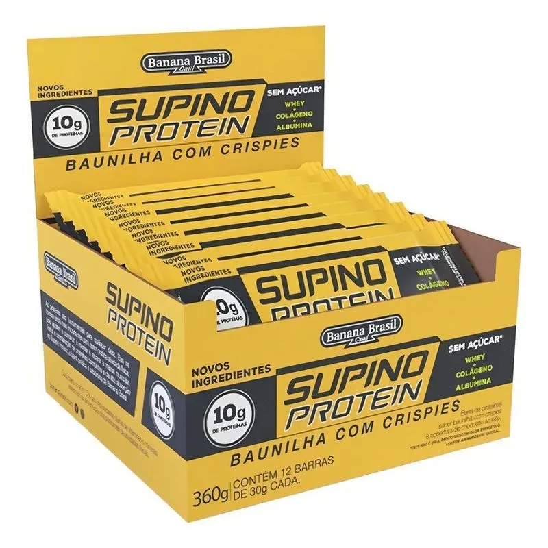 Barras De Supino Protein Sabor Baunilha Com Crispies 12x30g