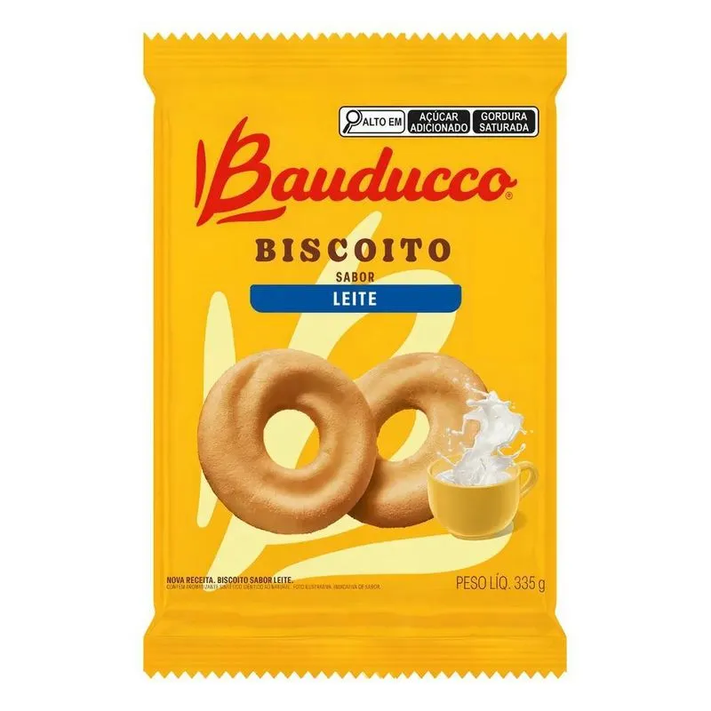 Biscoito Amanteigado Leite Bauducco Pacote 335g Embalagem Ec