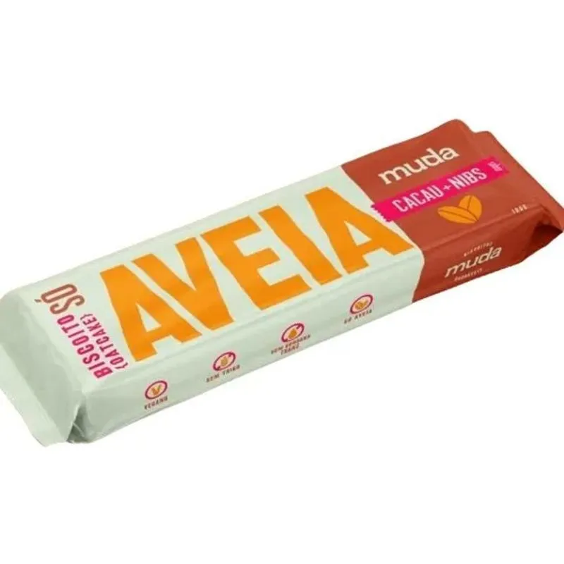 Biscoito Saudável Só De Aveia Oatcake Cacau + Nibs 100g