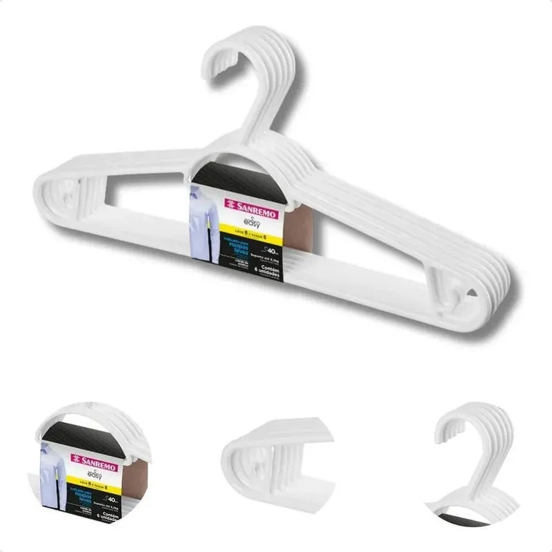 Primafer Cabide Pendura Mais - Branco 40cm Com 6 Unidades