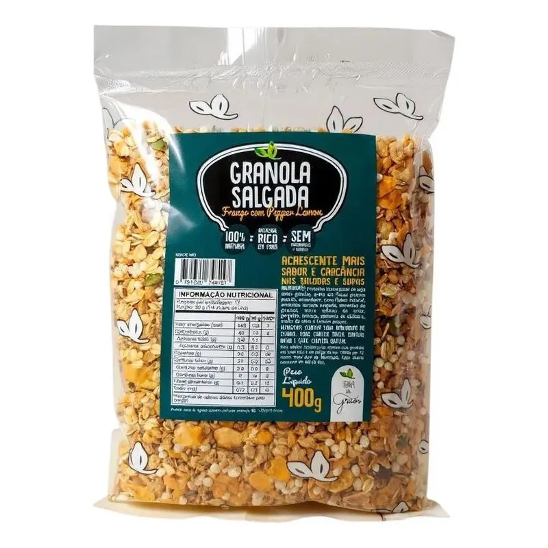 Granola Salgada Frango Pepper Lemon 400 G - Terra Dos Grãos