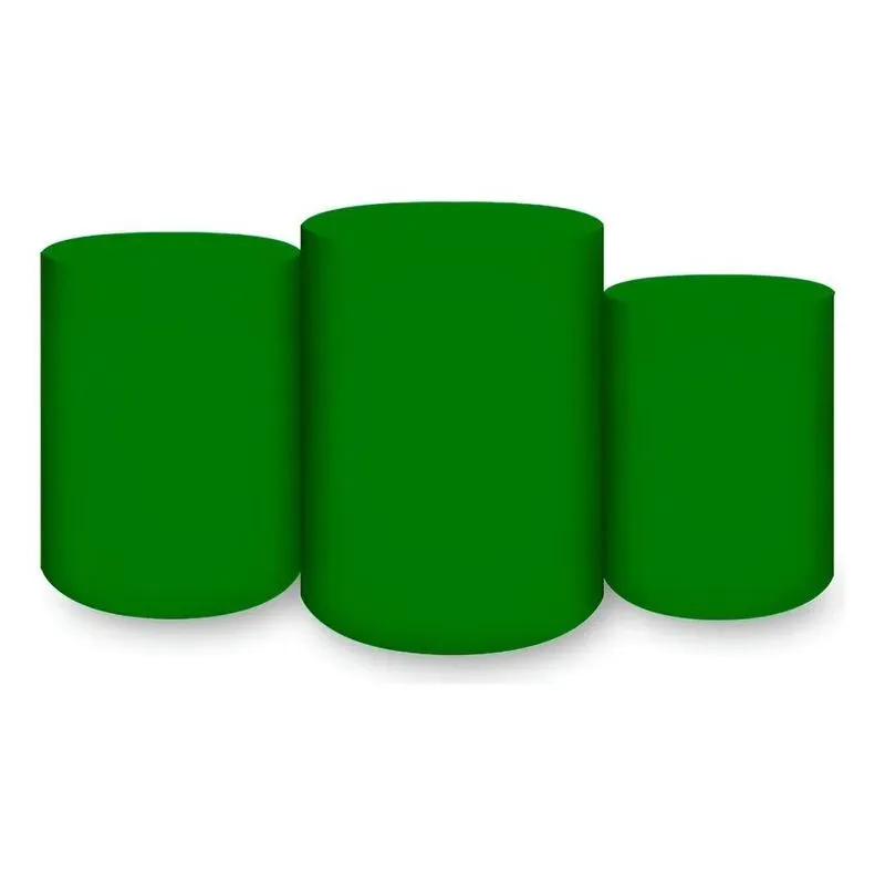 Trio Capas De Cilindro Sublimado Liso Em Te Verde