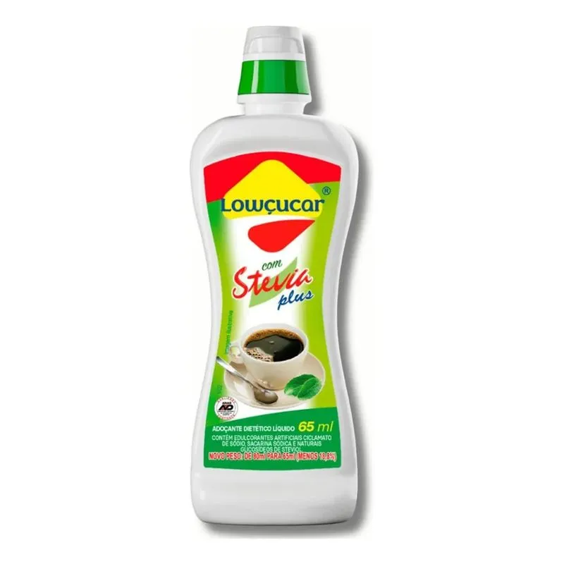 Adoçante Líquido Com Stevia Frasco 65ml - Lowçucar Plus