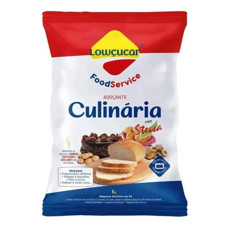 Adoçante Lowçucar Stevia Culinario 1kg Em Pó Sem Gluten