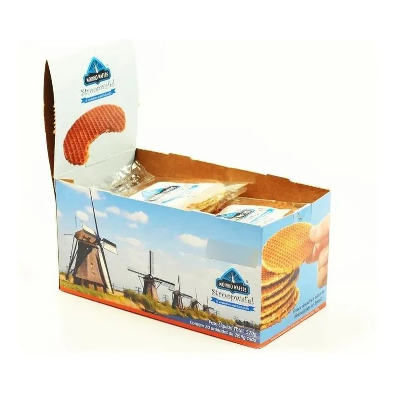 Moinho Wafers Happy Waffles Stroopwafel - Caramelo - 570 G -