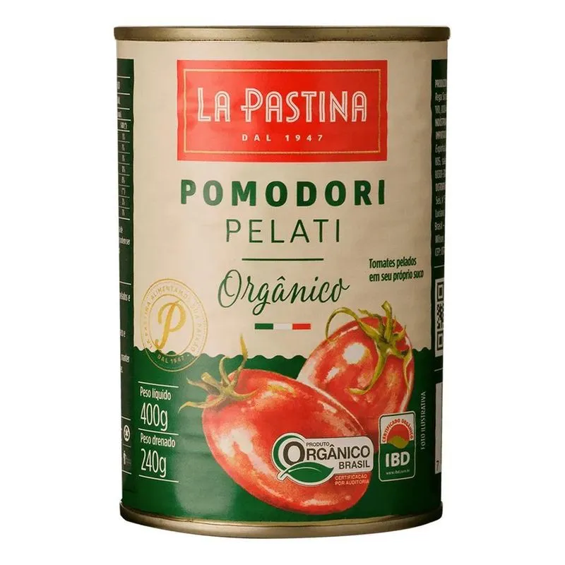 Tomate Pomodori Pelati Orgânico La Pastina 400g