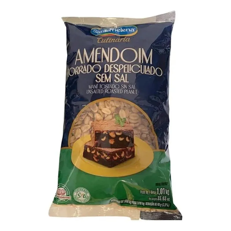 Amendoim Vegano Torrado Sem Pele Sem Sal S. Helena C/1 - 1kg
