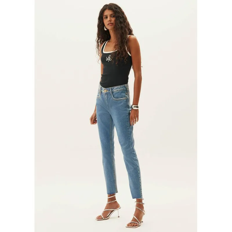 Calça Jeans Diana Ankle High Resinada Azul 38