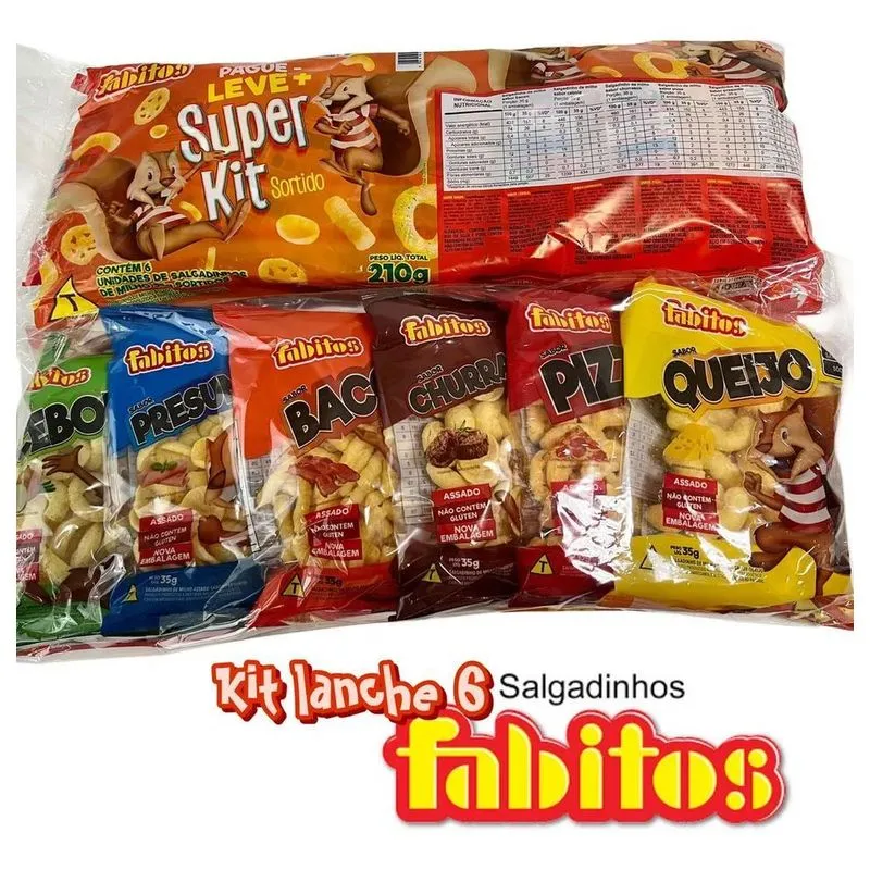 Kit Salgadinho Sortido Fabitos Promocional 6 Unid X 35g=210g
