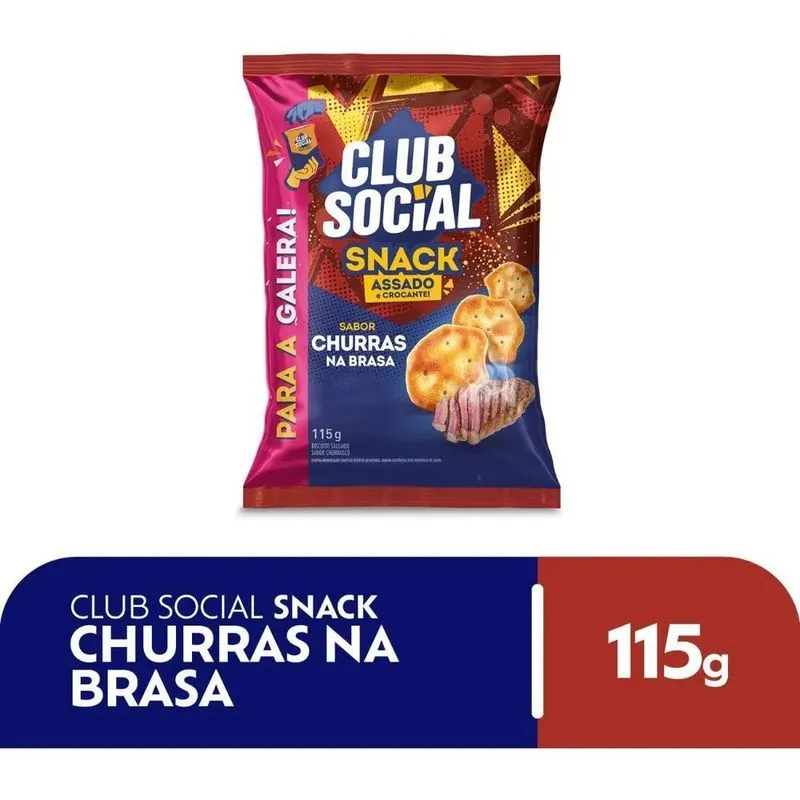 Salgadinho Club Social Snack Churras Na Brasa 115g