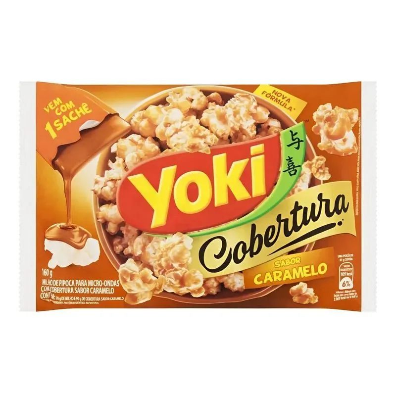 Pipoca Para Micro-ondas Cobertura Caramelo Yoki Pacote 160g