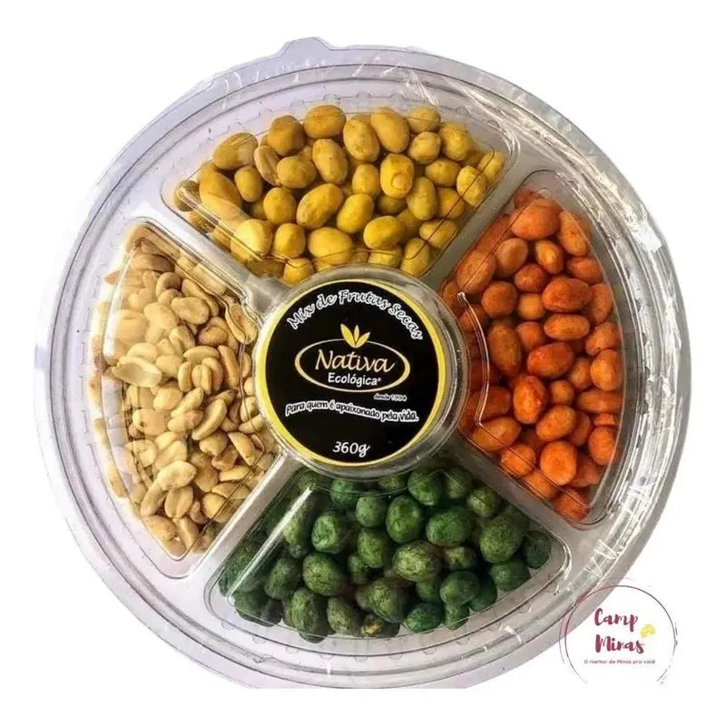 Amendoim Aperitivo Crocante Bandeja Mix 360g 4 Sabores Difer