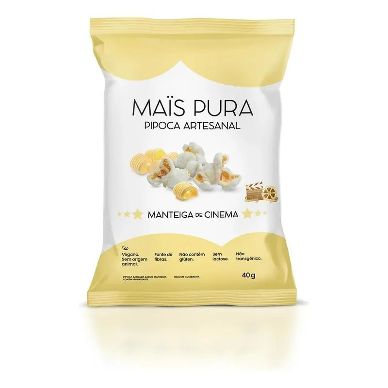 Pipoca Pronta- Manteiga De Cinema- Mais Pura- Pacote 40g
