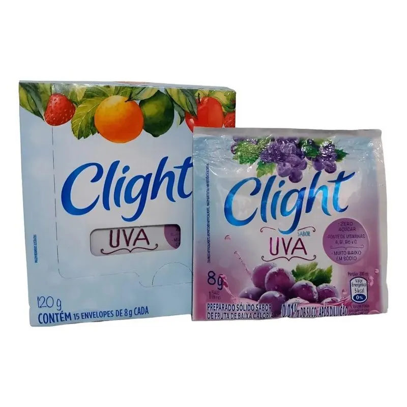 Refresco Em Pó Clight Uva 8g 15 Uni