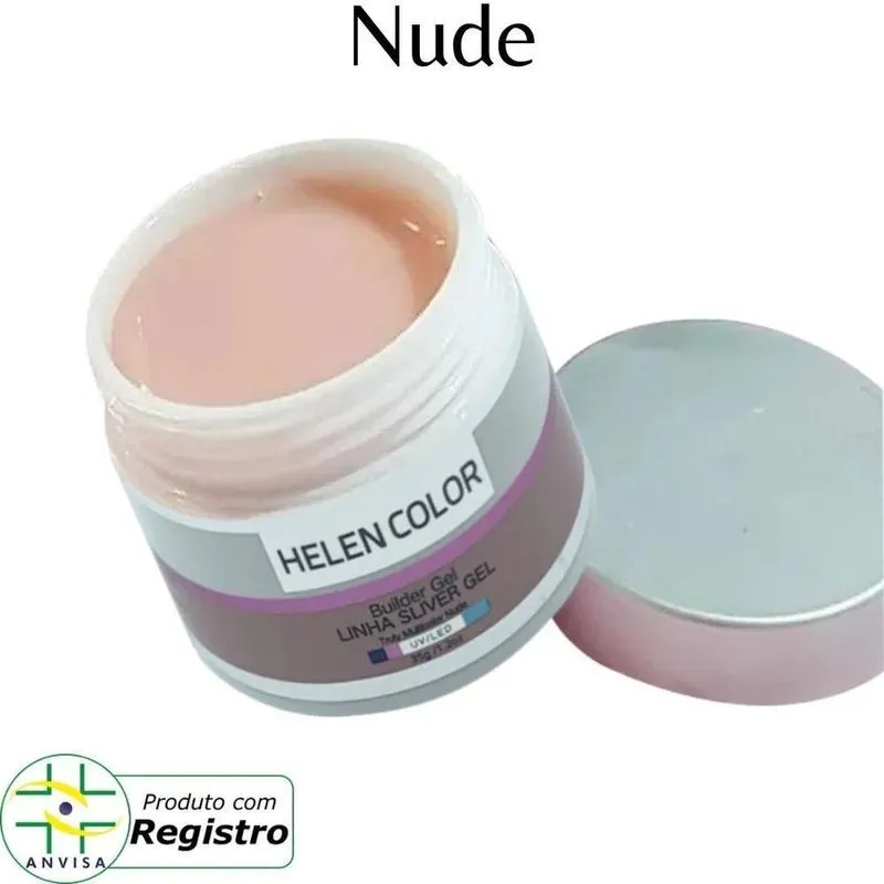 10x Gel Para Unhas De Gel Helen Color Linha Silver Nude 35g